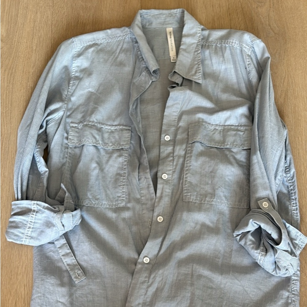 Babaton Navy Striped Shirt